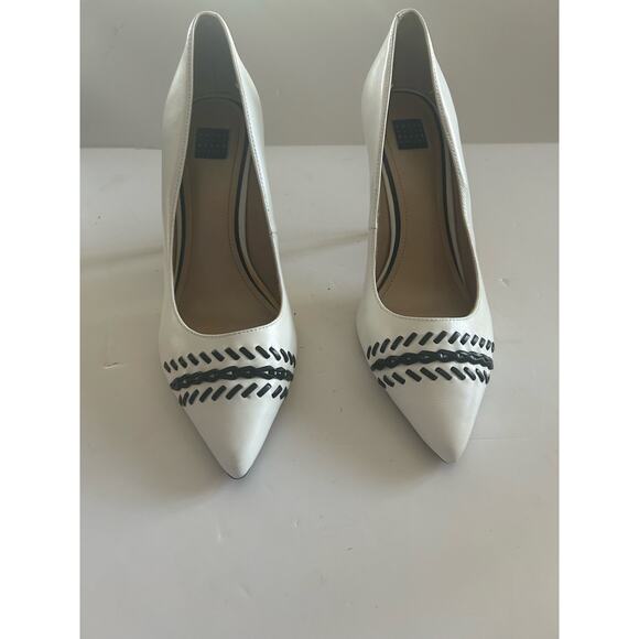 White House Black Market WHBM 4" Heels Stiletto Whipstitch Pattern Size 9 - Picture 13 of 13